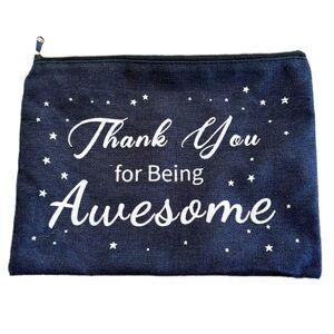 Thank You for being Awesome black star print gift cosmetics bag